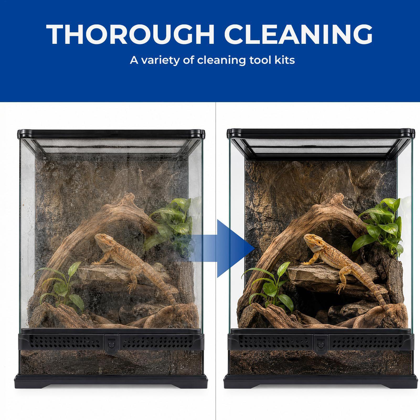 Reptile Tank Cleaning Kit With - đánh giá và giá Feeding Tong Stainless